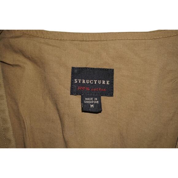 Vintage Structure Khaki Cotton Utility Vest – Unisex M - Picture 2 of 7
